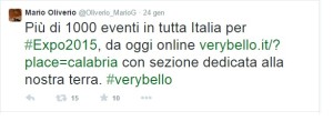 Il tweet del presidente Oliverio